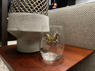 The Viola Papillion Stemless Wineglass